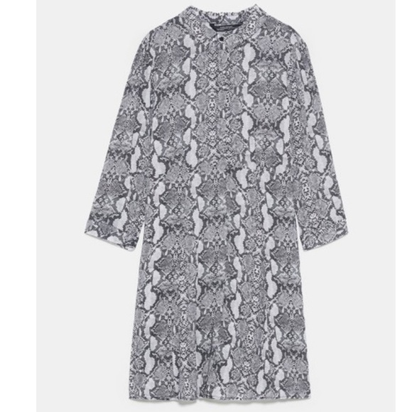 NWT Zara Snakeprint Shirt Dress - Size XS - Picture 4 of 9